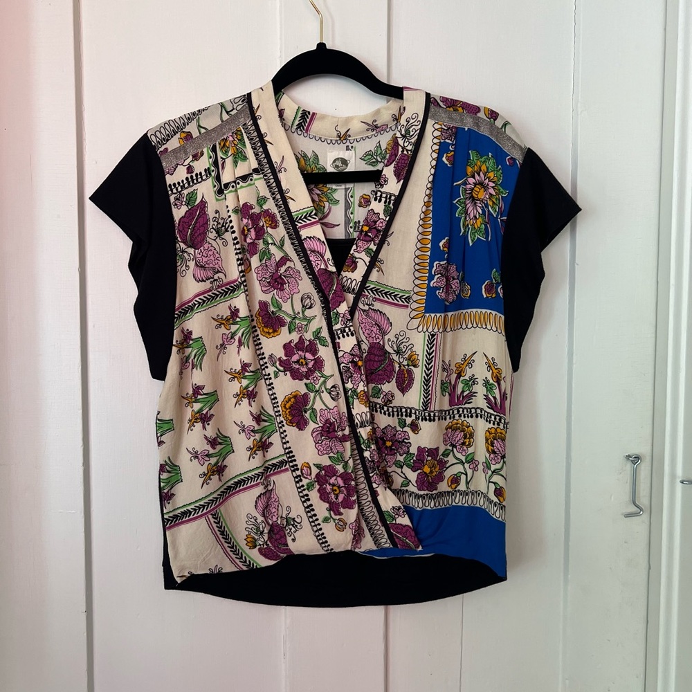 Anthropologie TINY Faux Wrap top